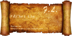 Fábri Lia névjegykártya